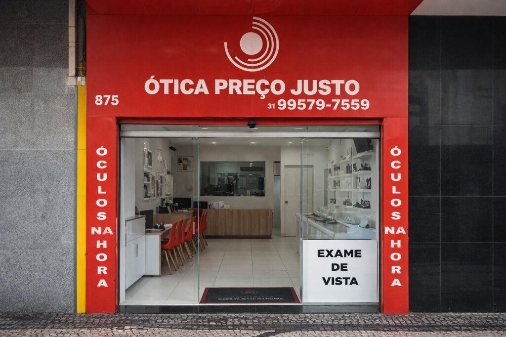 Fachada da Ótica Preço Justo no Centro de Belo Horizonte